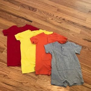 Set of 4 Primary Slub Henley Shorties